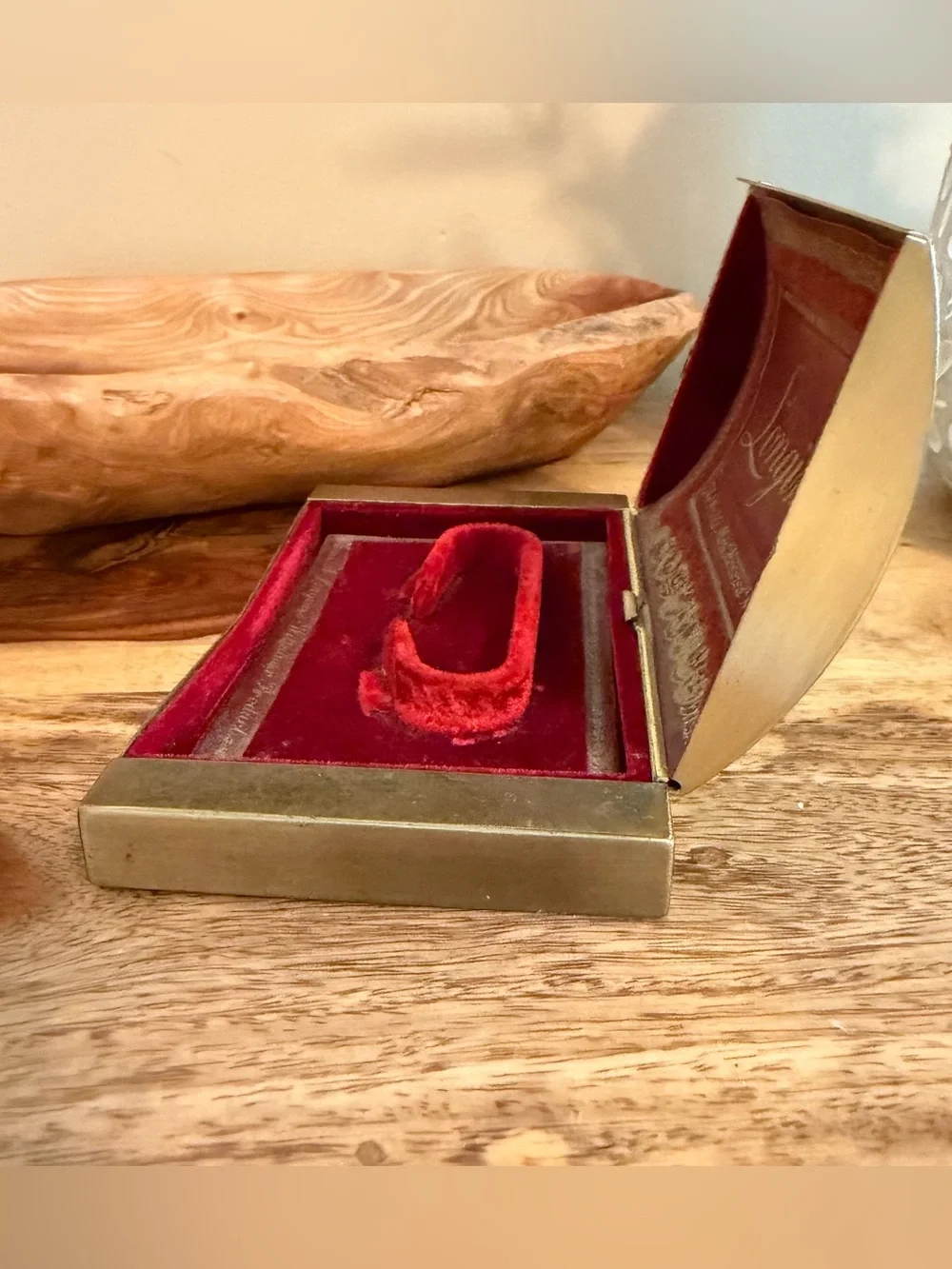 Vintage Longines Watch Presentation Box • Red Velvet • Collectible